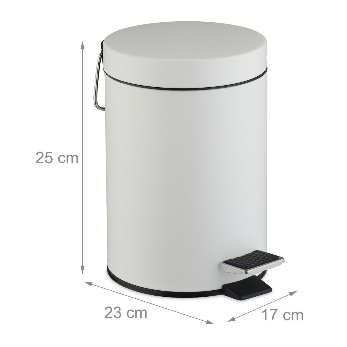 KOSMETIKEIMER - Weiß, Kunststoff/Metall (17/25/23cm) - Relaxdays