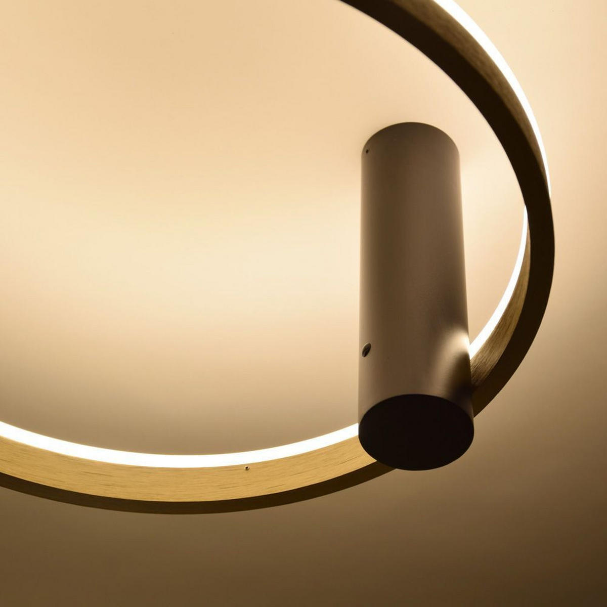 LED-DECKENLAMPE Ring Air Schwarz/Gold Ø 60cm - Goldfarben/Schwarz, Metall (60/60/3.3cm) - s.luce