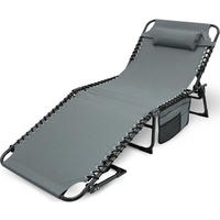 SONNENLIEGE klappbar wetterfest LUNA Mit Kopfkissen Anthrazit - Anthrazit, Metall (69/30/190cm) - DELUKE
