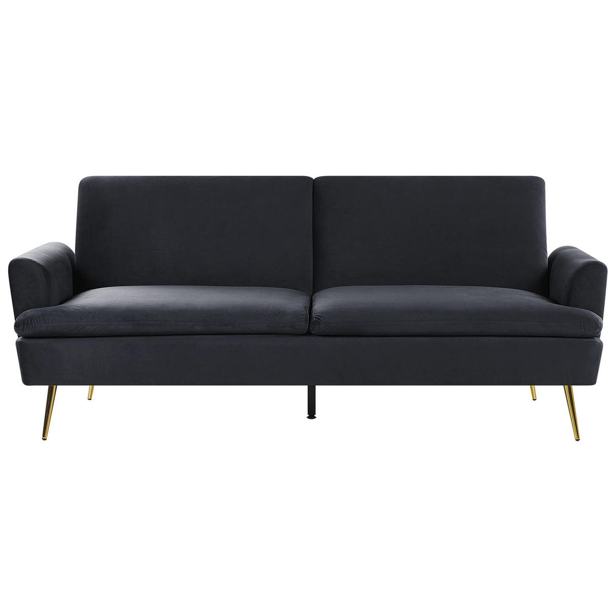 3-SITZER-SCHLAFSOFA Samtstoff Schwarz Vettre - Schwarz, Textil (210/88/84cm) - Beliani