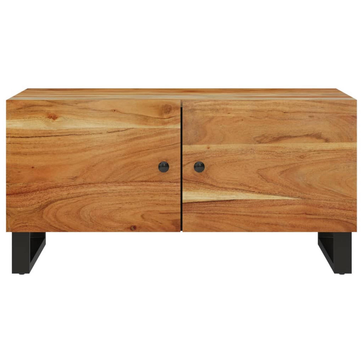 COUCHTISCH 80x50x40 cm Massivholz Akazie & Holzwerkstoff - Braun, Holz (80/50/40cm) - furnicato