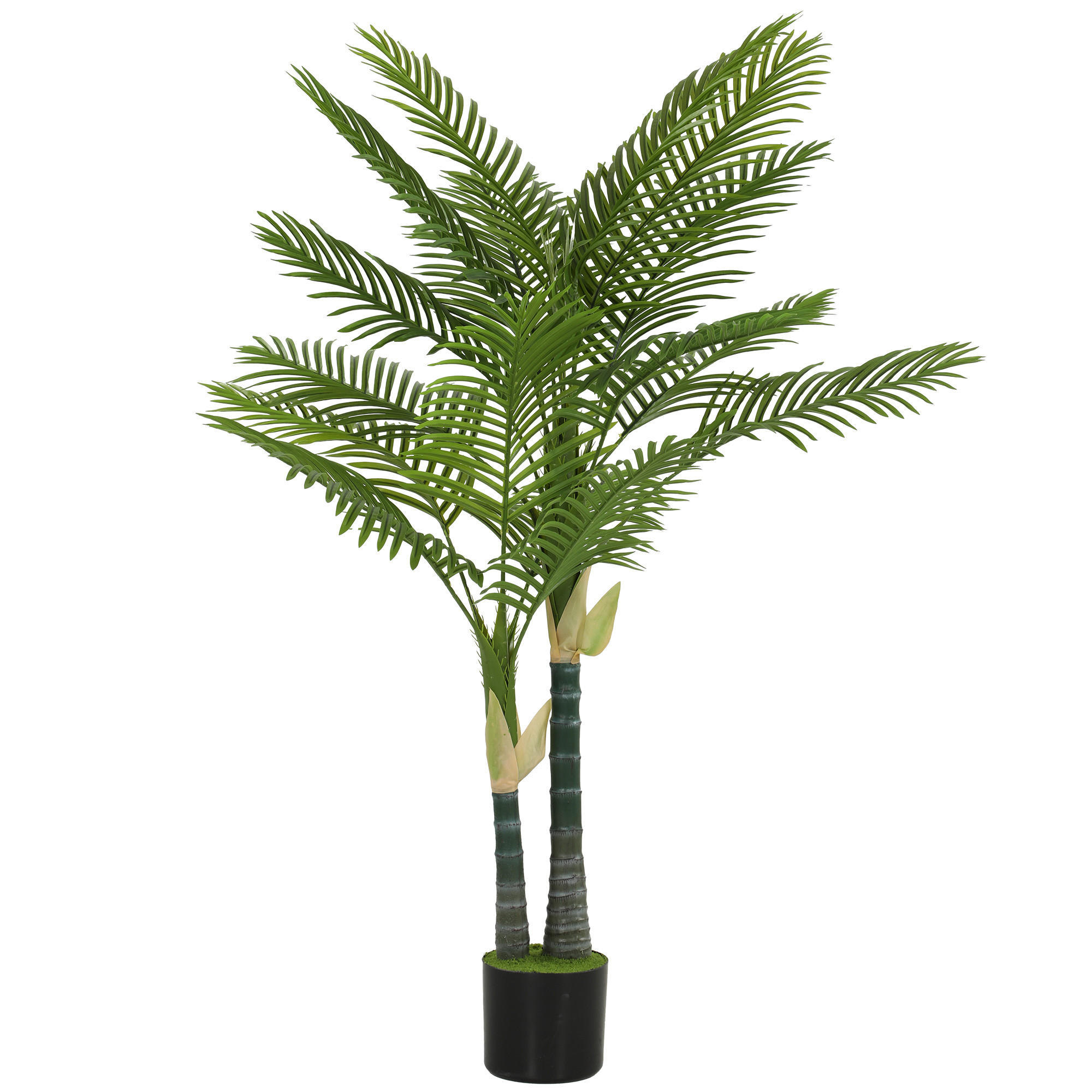 KUNSTBAUM Grün realistisch mit Topf 150 cm - Grün, Kunststoff (150cm) - PANGIVO
