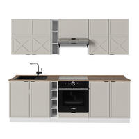 KÜCHENZEILE Fame-Line GrauBeige/Weiß 235 cm, AP Eiche - Weiß/Grau, Holzwerkstoff (235/81.6/60cm) - Vicco