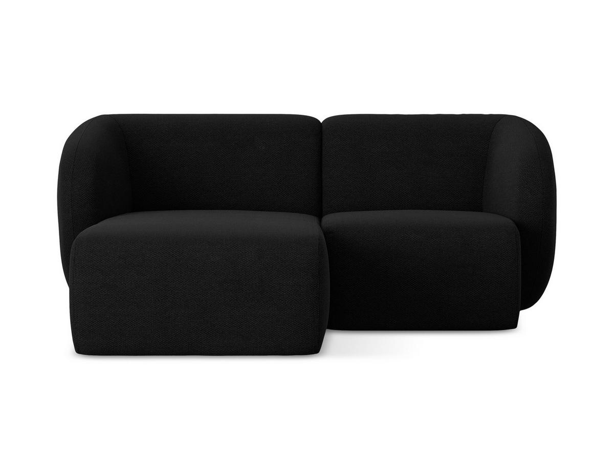 ECKSOFA Links Bouclé Stoff Schwarz - Schwarz, Holzwerkstoff/Kunststoff (178/166cm) - Makamii