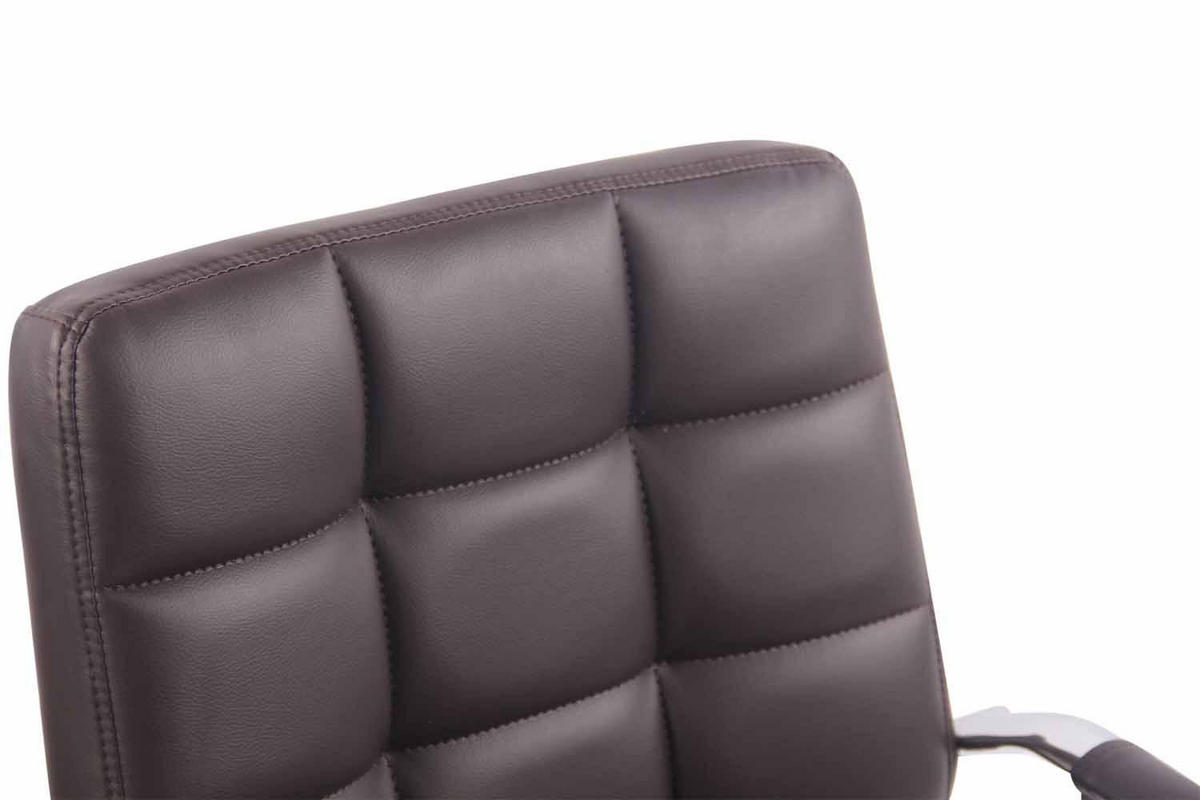 DREHSTUHL Lederlook braun - Chromfarben/Braun, Textil/Metall (56/94/62cm) - CLP