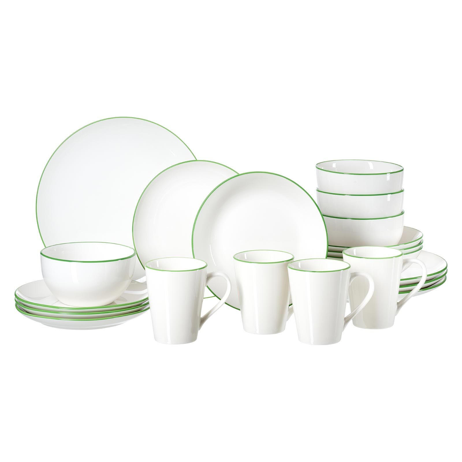 KOMBI-SET Adela grün 20er Set - Grün, Keramik (1/1/1cm) - Ritzenhoff Breker