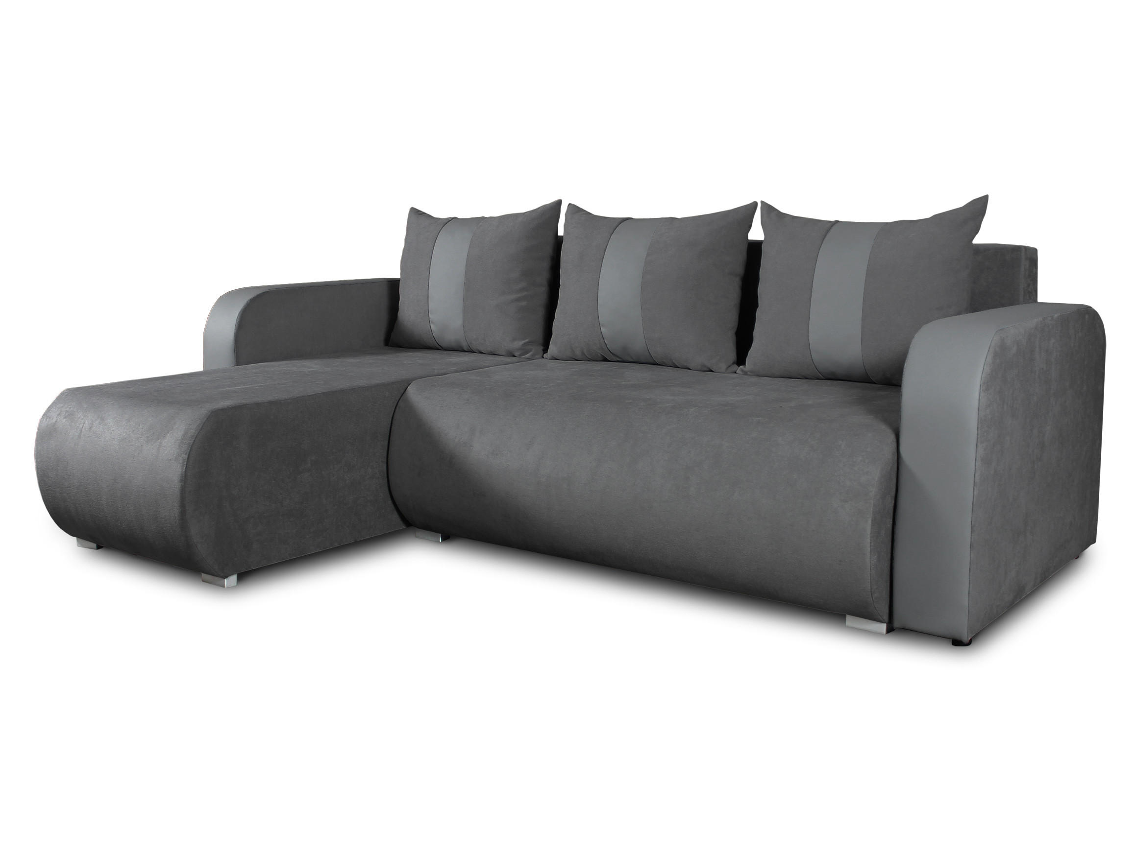 ECKSOFA Rino - Dunkelgrau, Holz/Textil (230/152cm) - Sofnet