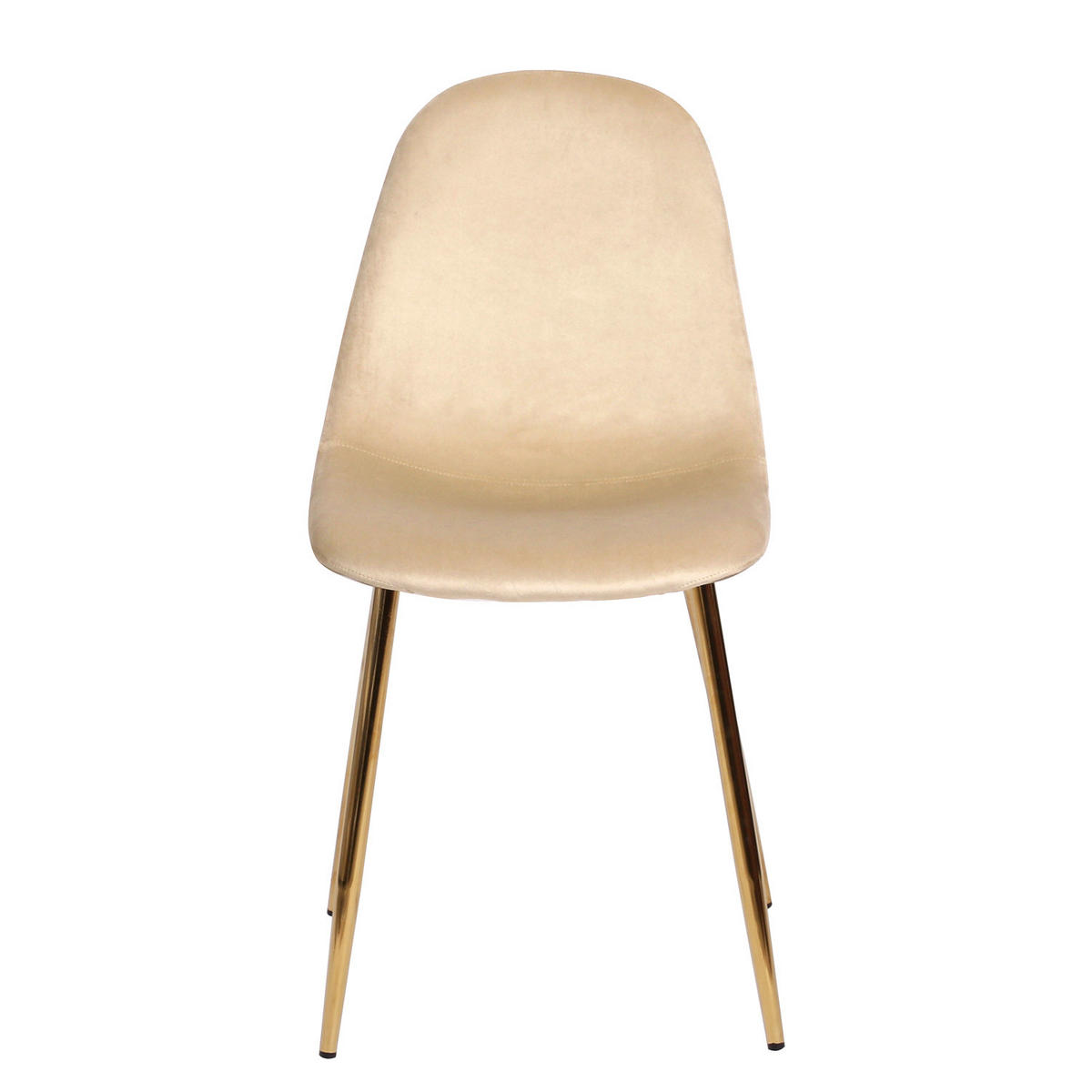 ESSZIMMERSTUHL-SET - Samt - Beige, Textil/Metall (45/86/54cm) - home24