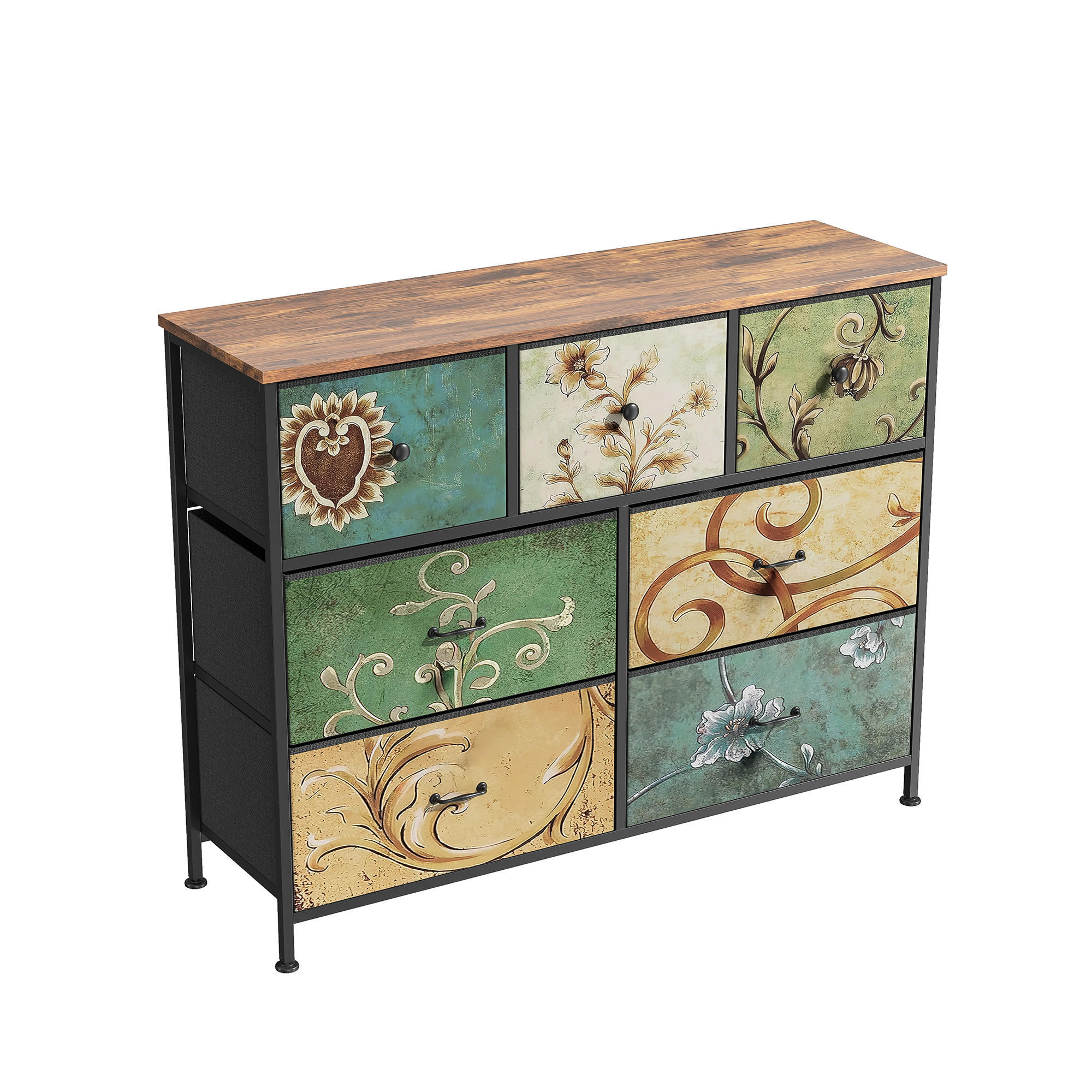 SCHUBLADENSCHRANK mit 8 Stoffschubladen 78x30x100 cm - Multicolor, Holz/Textil (30/78/100cm) - PARAFTA HOME
