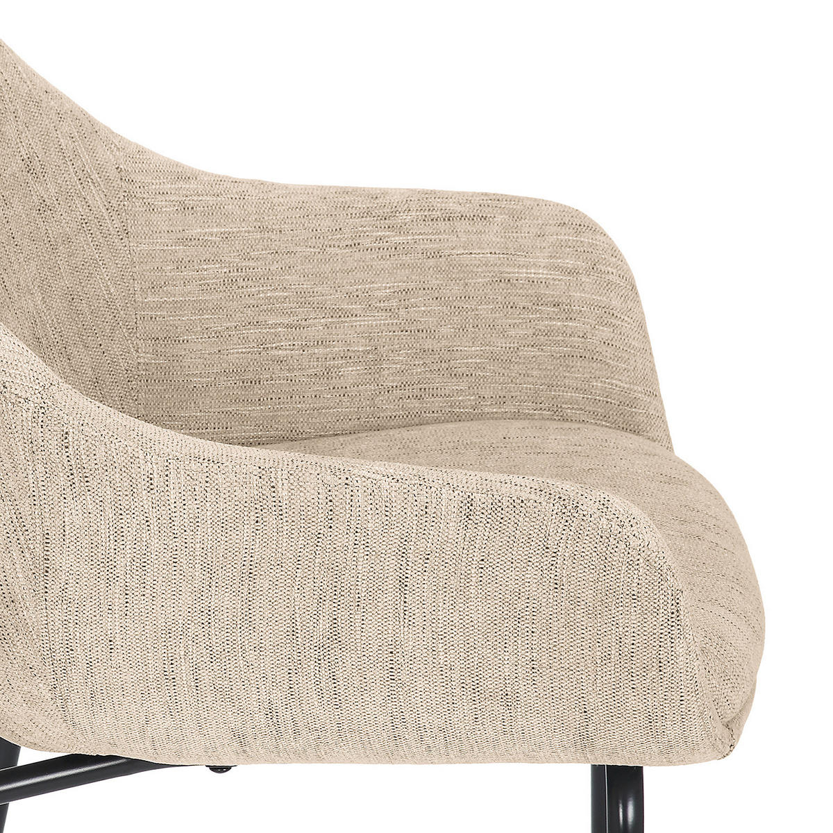 POLSTERSTUHL - Beige/Schwarz, Textil/Metall (59/79/61cm) - home24