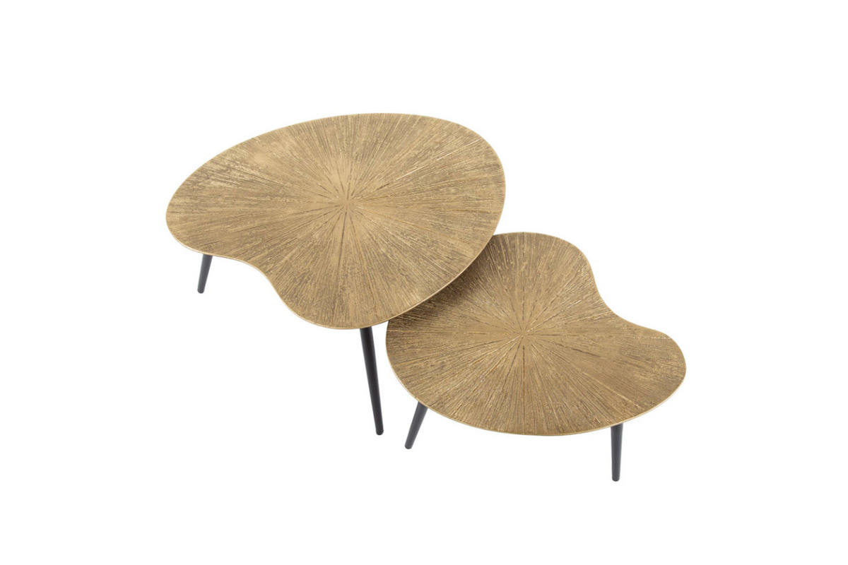 COUCHTISCH-SET TIBALI Bronze Metall - Schwarz/Bronzefarben, Metall (71/56/40cm) - KAWOLA