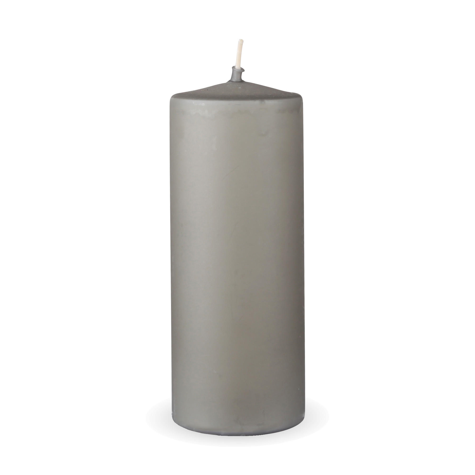 HS Candle Stumpenkerze Hellgrau 16 cm