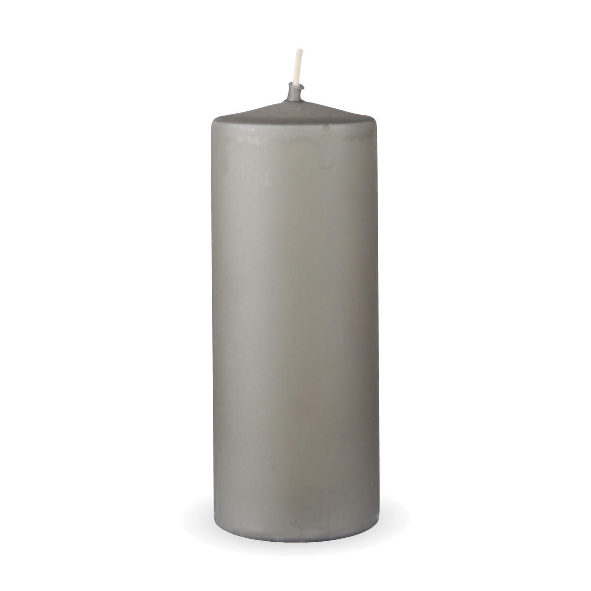 STUMPENKERZEN "Hellgrau", Größe Ø7cm x Höhe: 16 cm - Hellgrau, Naturmaterialien (7/16cm) - HS Candle