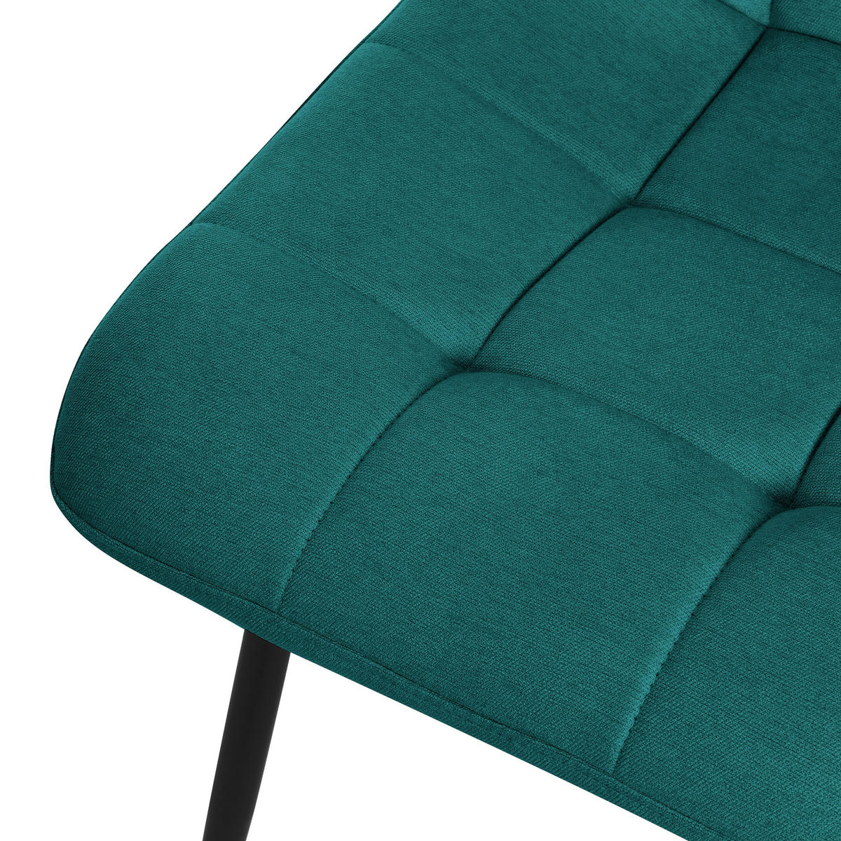 ESSZIMMERSTÜHLE 6ER-SET Petrol Stoffbezug - Petrol/Schwarz, Textil/Metall (49/89/60.5cm) - ML-DESIGN