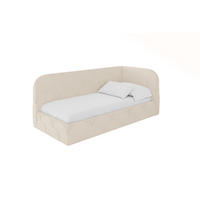 EINZELLBETT Jugendbett mit Bettkasten und Matratze H3/H4, Links - ELRY 90x200 Beige - Creme, Holzwerkstoff/Textil (90/200cm) - ALTDECOR