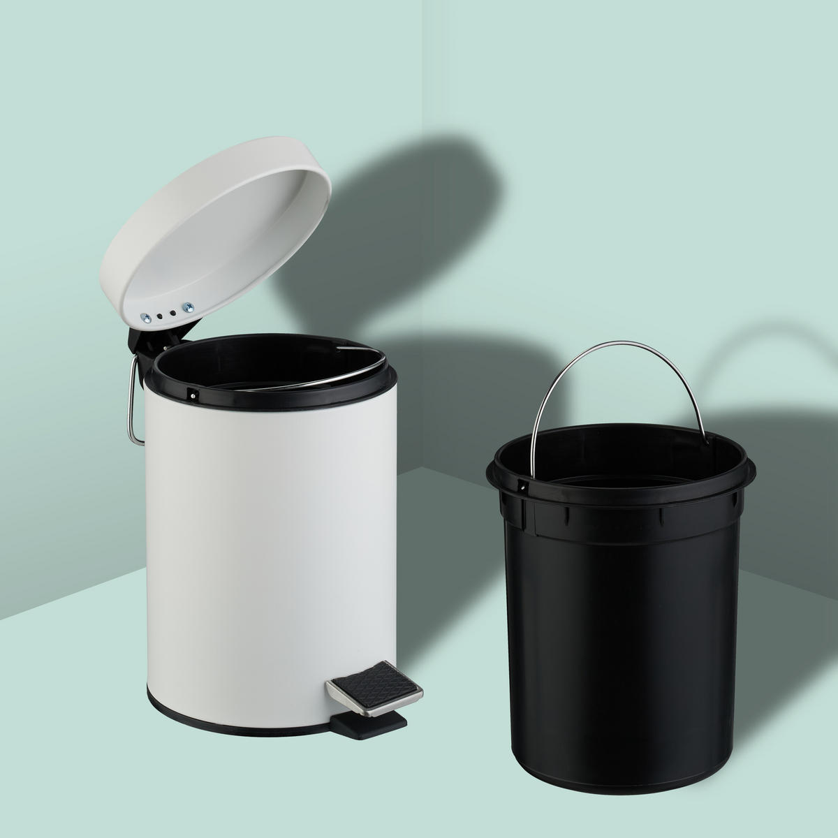 KOSMETIKEIMER - Weiß, Kunststoff/Metall (17/25/23cm) - Relaxdays