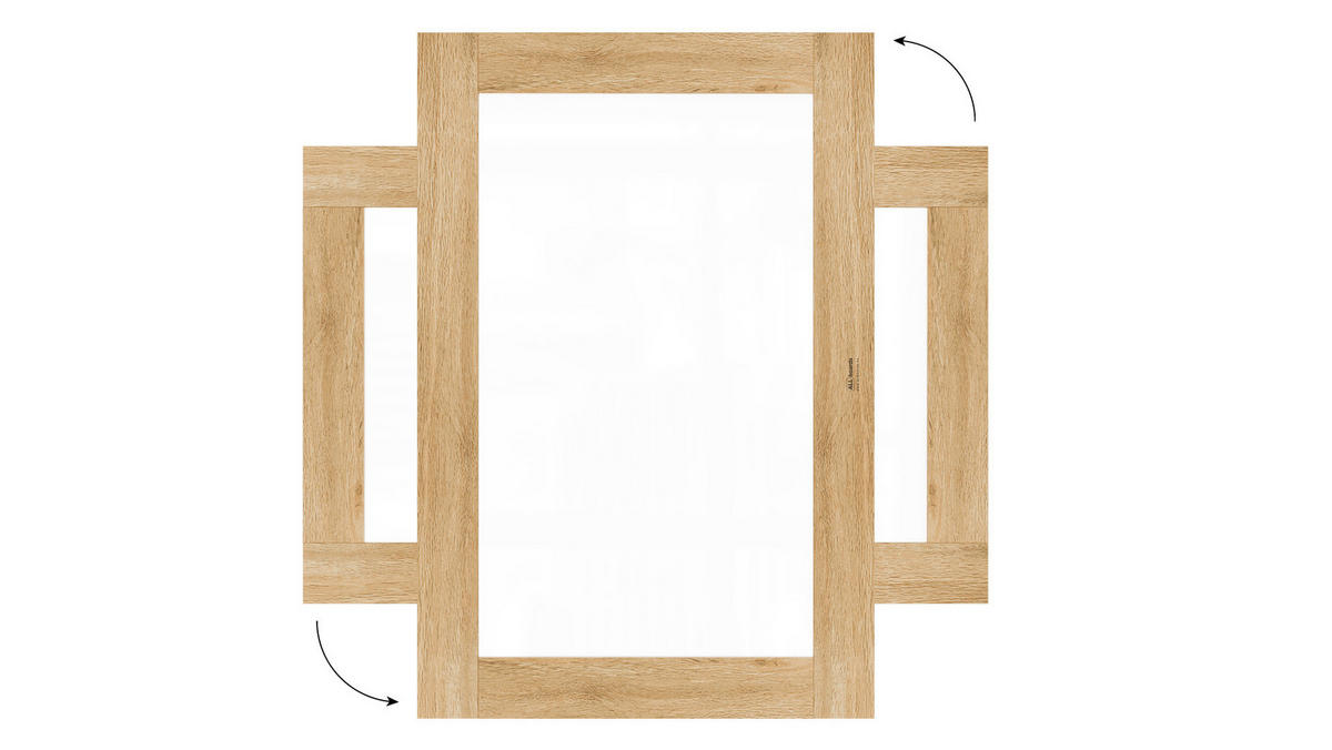 MAGNETISCHES Whiteboard, trocken abwischbar PREMIUM 90×60 cm, massiver Rahmen im Eichendesign - Weiß, Metall (90/60/2cm)