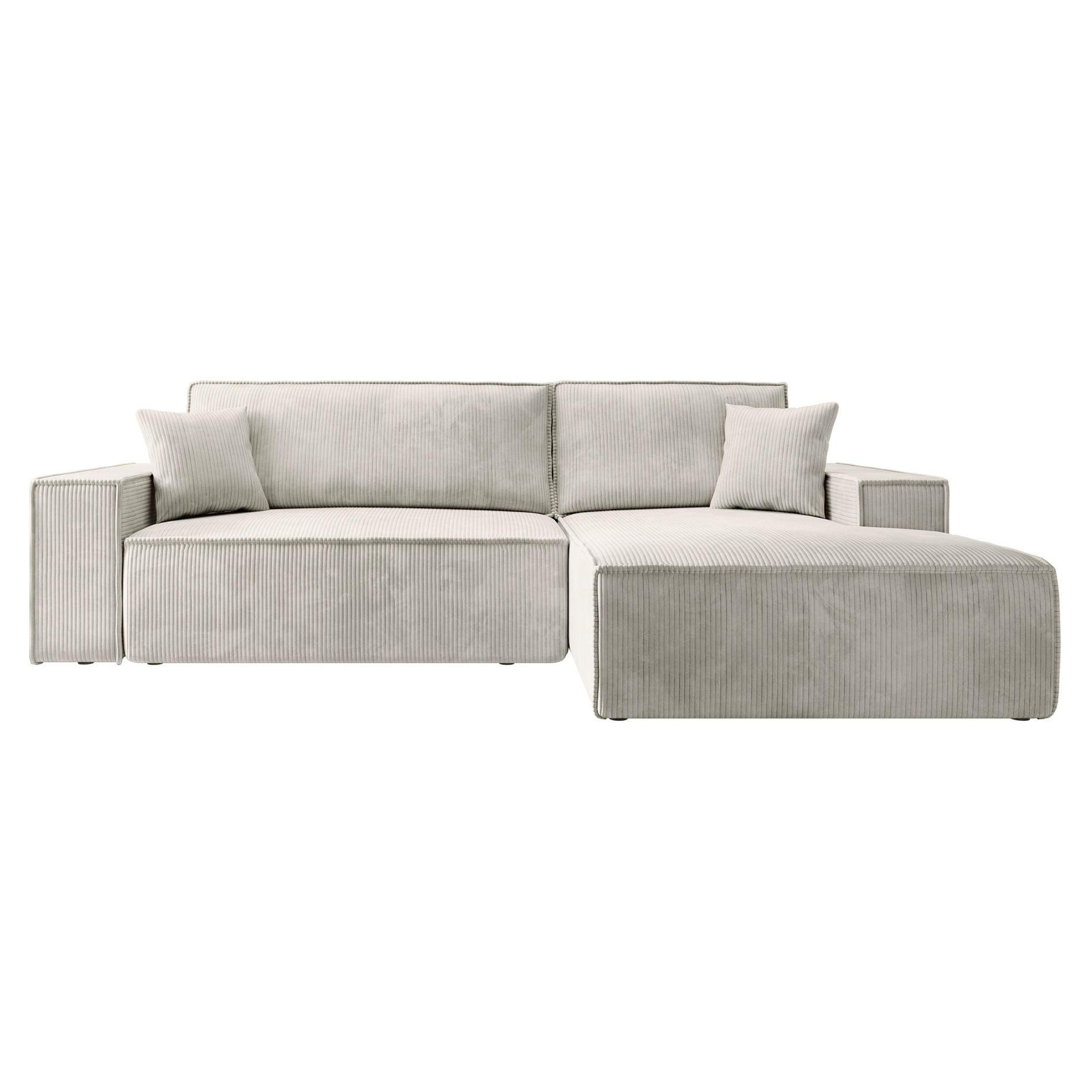 ECKSOFA Farese Creme mit Cordbezug, rechts - Creme/Schwarz, Kunststoff/Textil (167/267cm) - Selsey