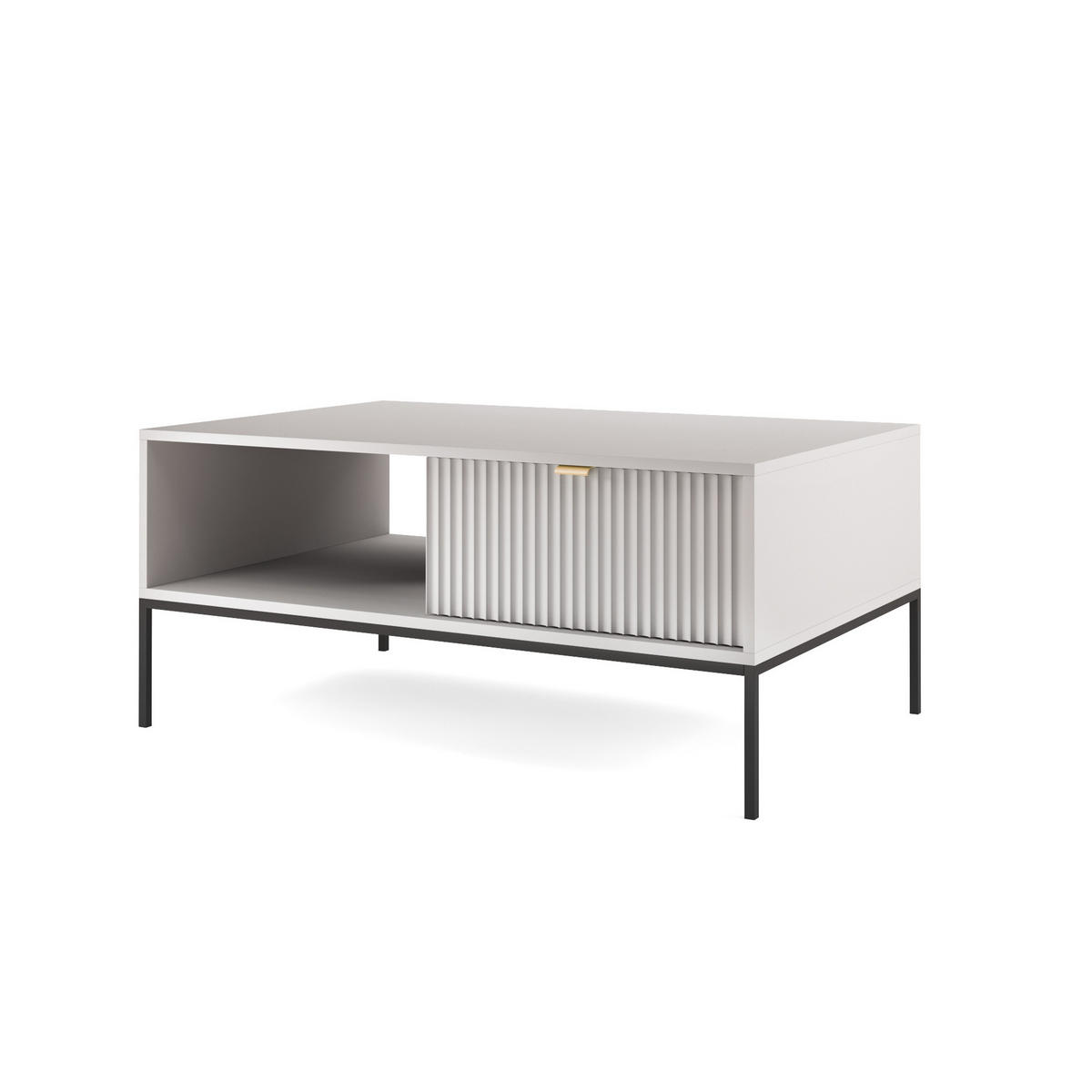 COUCHTISCH Vellore Grau 104/68/46 cm - Goldfarben/Schwarz, Holzwerkstoff/Metall (68/104/46cm) - Selsey