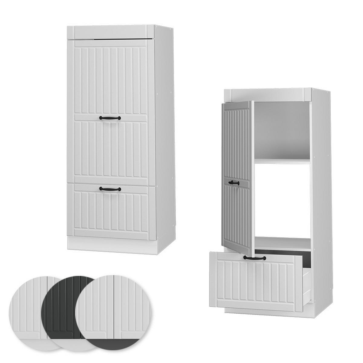 MIKROWELLENSCHRANK Fame-Line Weiß Landhaus 60 cm - Weiß, Holzwerkstoff (60/153.6/58.1cm) - Vicco