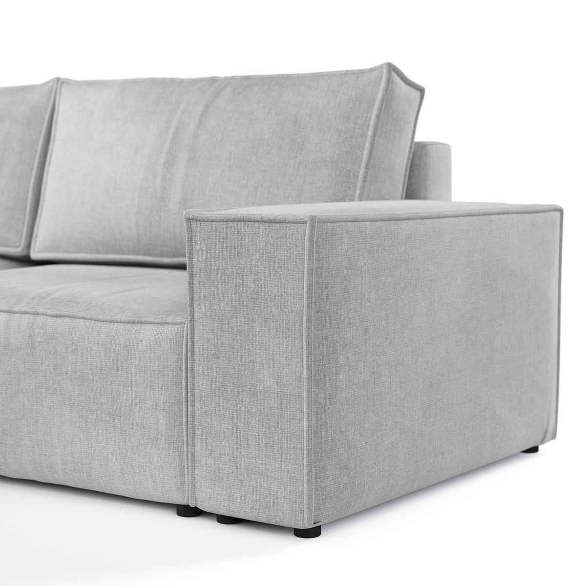 ROHOVÁ SEDAČKA CAVO, textil, Světle šedá - černá/světle šedá, dřevo/kompozitní dřevo (255/148cm) - AltaBeds