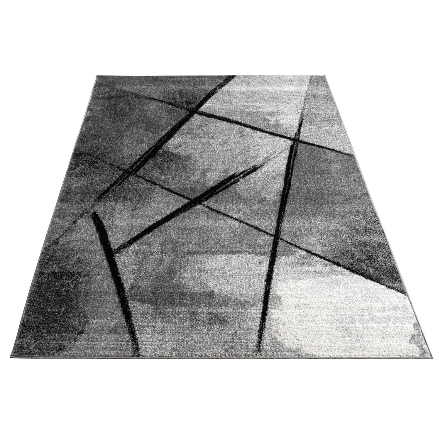 KURZFLORTEPPICH, abstrakt, Dunkelgrau, 140 x 200 cm - Dunkelgrau, Textil (140/200cm) - KADIMA DESIGN