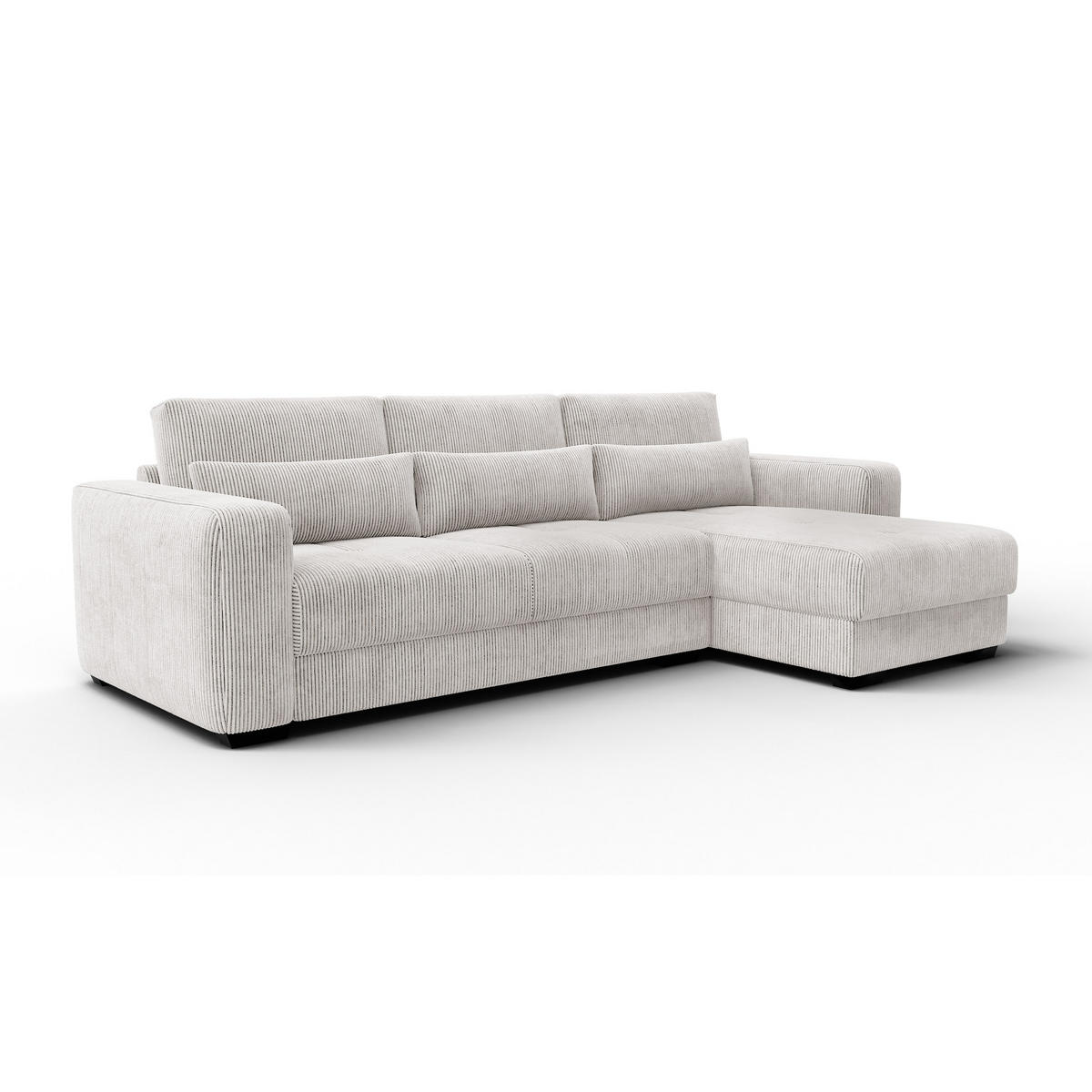 ECKSOFA OLI 4-Sitzer rechts, perlweiß - Weiß, Holz/Textil (295/172cm) - Courtois Laville