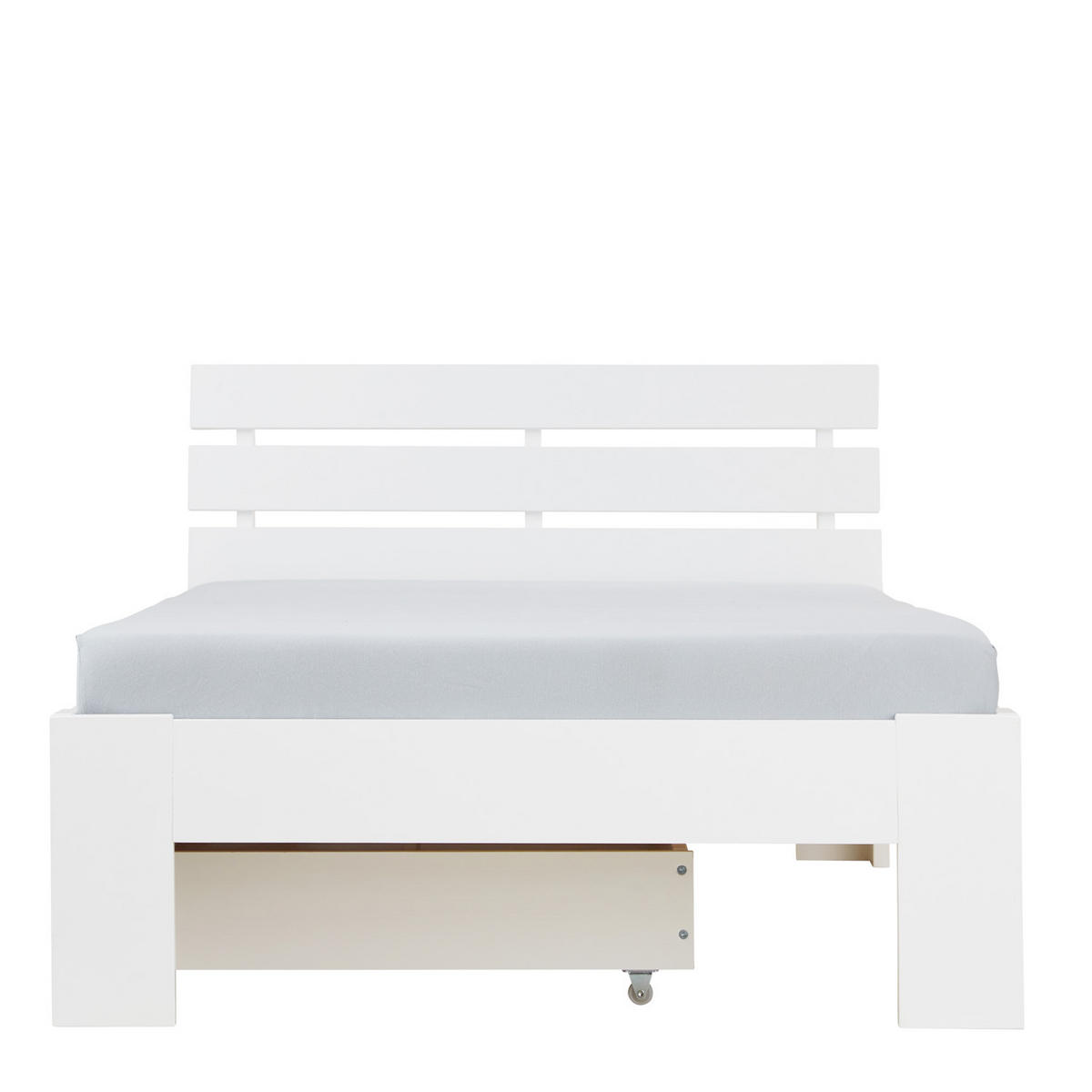 HOLZBETT mit Stauraum 90/200 cm weiss - Weiß, Holz (90/200cm) - Homestyle4u