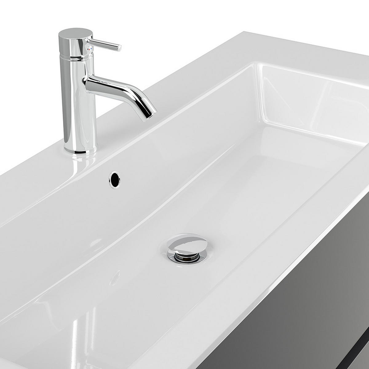 WASCHTISCH Livigno-02 - Grau, Holzwerkstoff (120/59/47cm) - Lomado