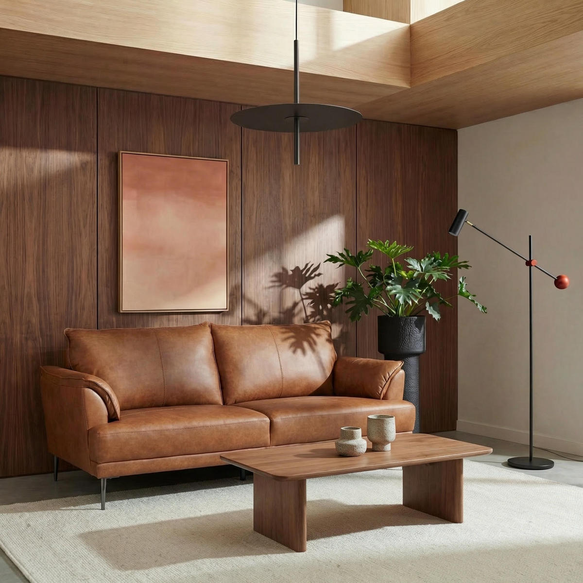 DREISITZER-SOFA Echtleder Braun - Schwarz/Braun, Leder/Metall (195/88/90cm) - Furnhouse