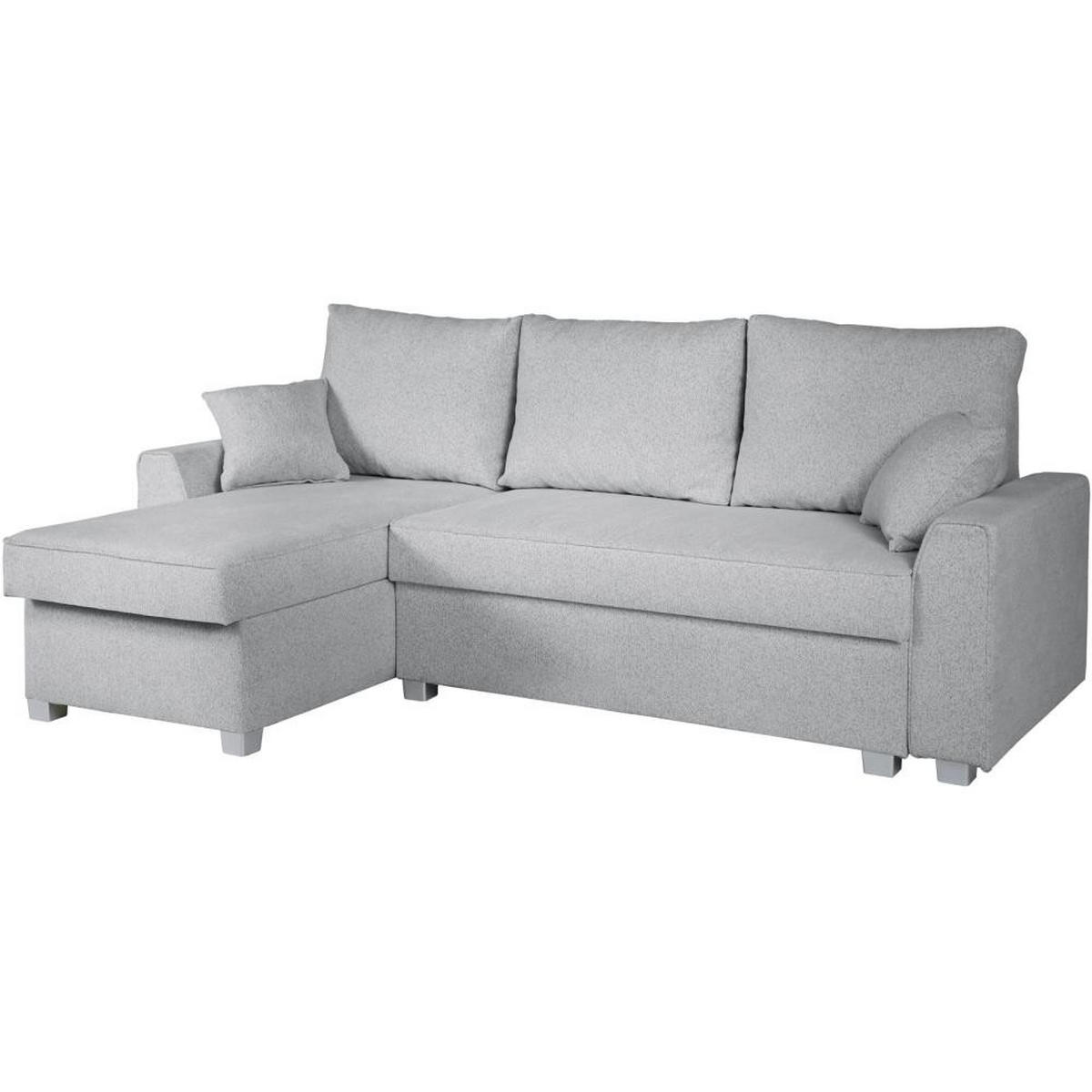 ECKSCHLAFSOFA Teramo hellgrau - Hellgrau/Schwarz, Kunststoff/Textil (235/150cm) - Beautysofa