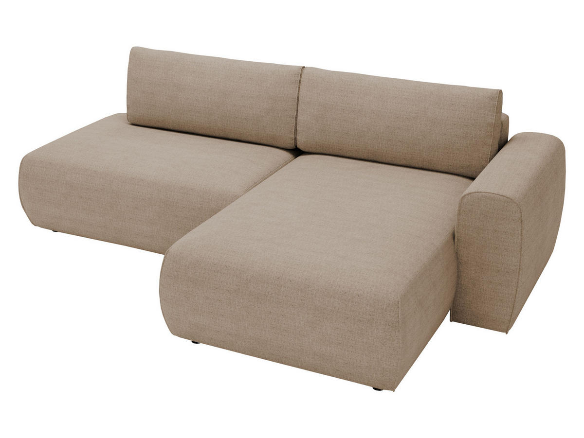 ECKSOFA Mila - Hellbraun/Schwarz, Holzwerkstoff/Kunststoff (164/264cm) - MIRJAN24