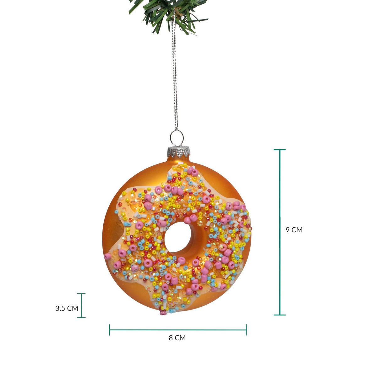 WEIHNACHTSKUGEL Donut Rosa Konfetti 10 cm - Multicolor, Glas (4/10/1cm)