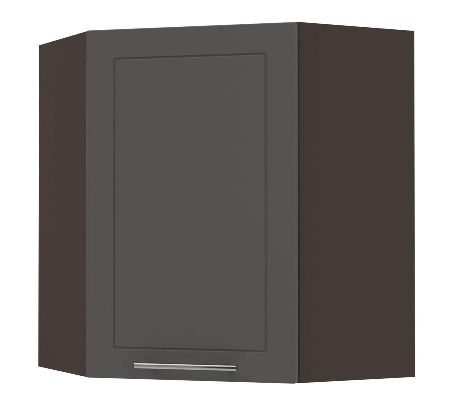 KÜCHENHÄNGESCHRANK Kvantum W10/60 Graphit Matt / Lava Matt 60 / 60 / 72cm - Dunkelgrau/Graphitfarben, Holz/Holzwerkstoff (60/72/60cm) - Feldmann-Wohnen