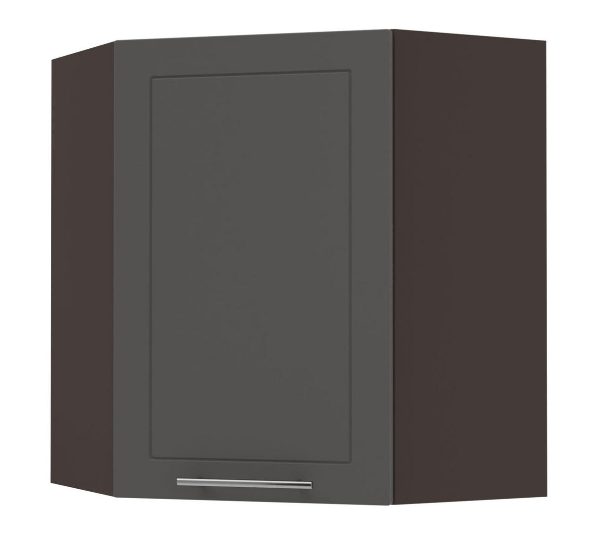 KÜCHENHÄNGESCHRANK Kvantum W10/60 Graphit Matt / Lava Matt 60 / 60 / 72cm - Dunkelgrau/Graphitfarben, Holz/Holzwerkstoff (60/72/60cm) - Feldmann-Wohnen