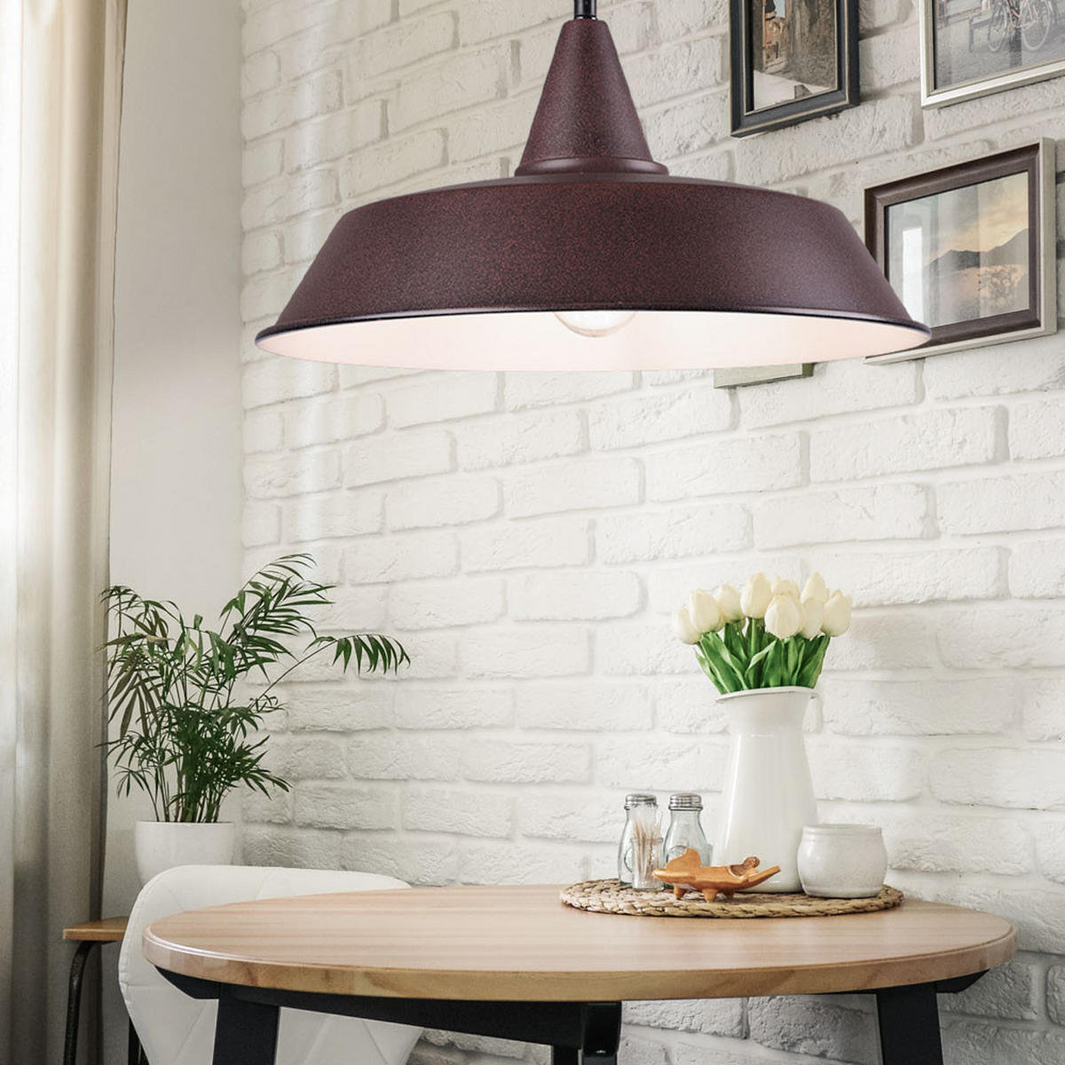 HÄNGELEUCHTE Wilton Rostbraun - Braun, Metall (35/35/150cm)