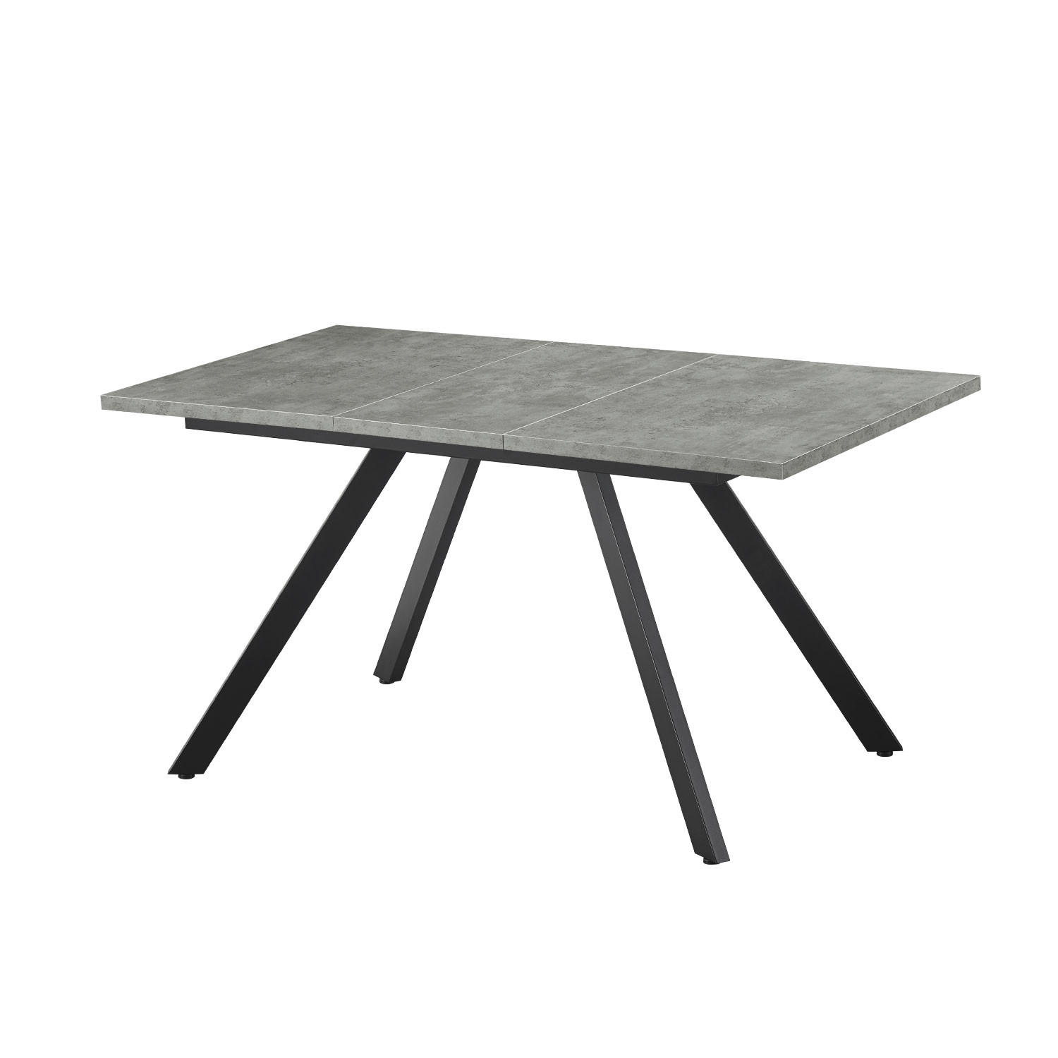ESSTISCH LIA 120-160/80/76 cm Beton - Anthrazit, Holz (80/120/76cm) - B&D Home