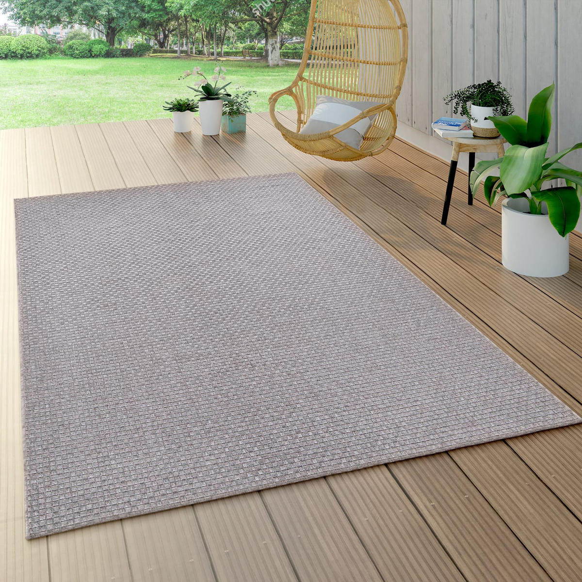 OUTDOORTEPPICH 120/170 cm Waregem 623 - Grau, Kunststoff (120/170cm) - Paco Home