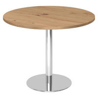 PAUSENTISCH groß STF 100/100/74,5 cm in Wildeiche/Chrom - Wildeiche/Chromfarben, Holzwerkstoff (100/100/74.5cm) - bümö