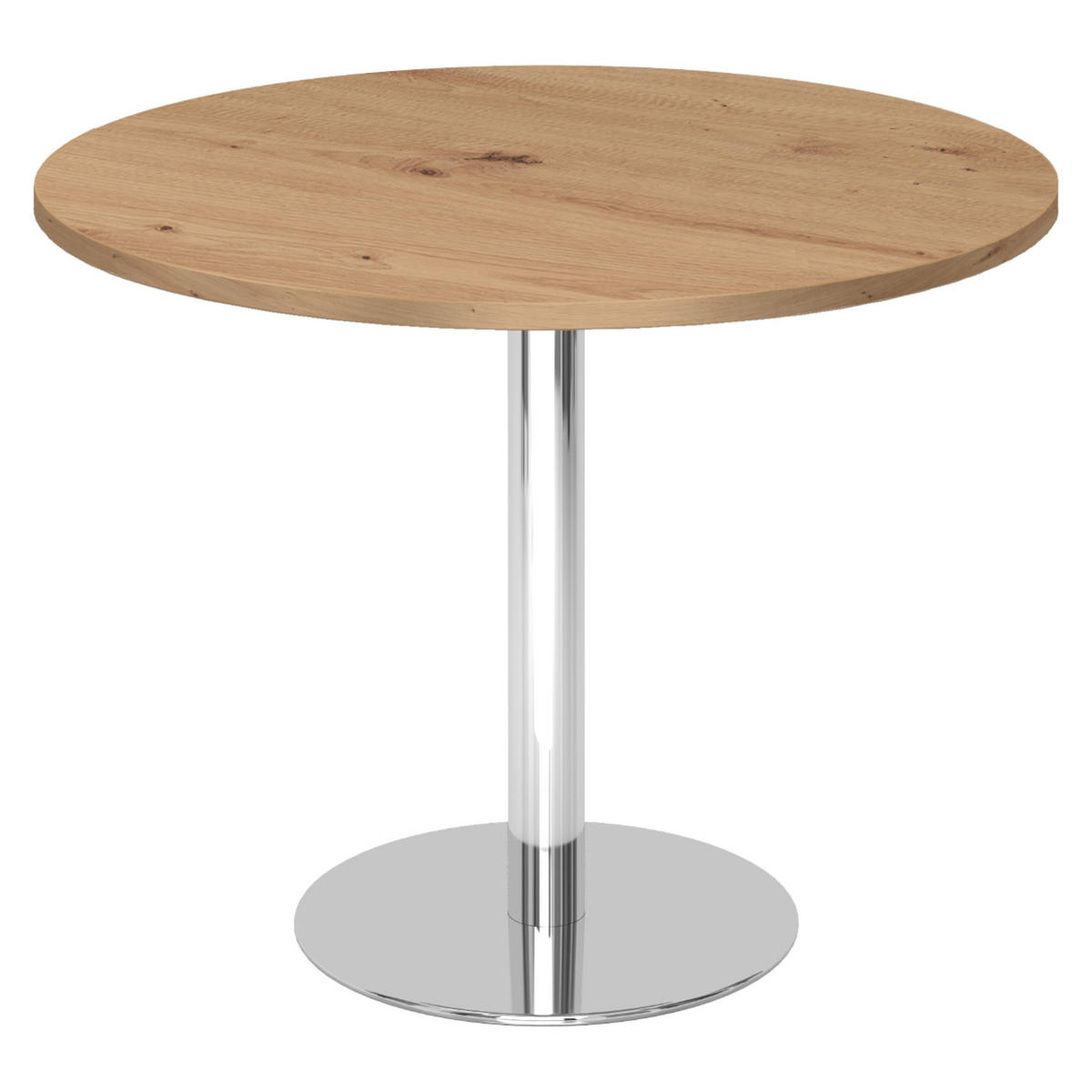 PAUSENTISCH groß STF 100/100/74,5 cm in Wildeiche/Chrom - Wildeiche/Chromfarben, Holzwerkstoff (100/100/74.5cm) - bümö