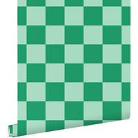 TAPETE Karomuster 53 cm x 10.05 m - Grün, Papier (53/1000cm) - ESTAhome