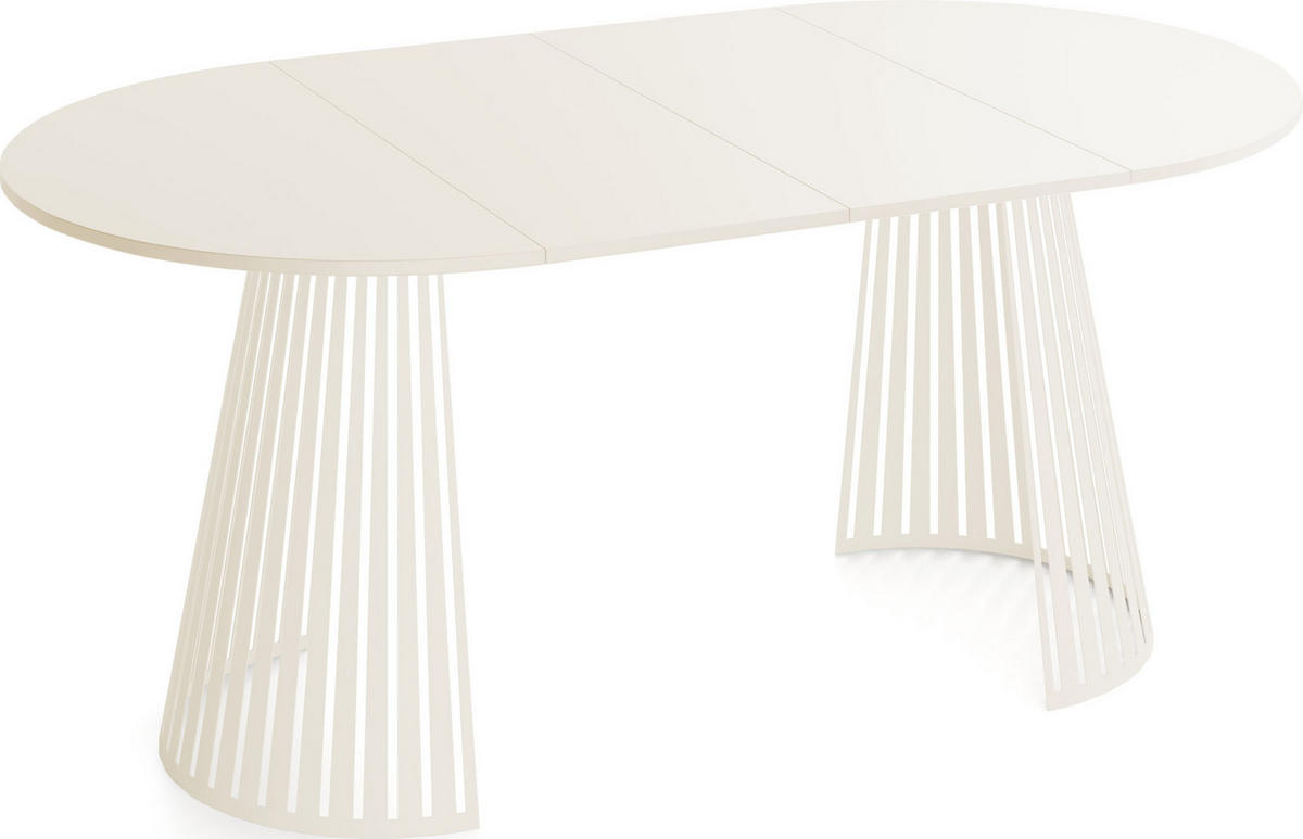 ESSTISCH Naro runder ausziehbarer, Beige Cashmere 120-200/120/76 cm - Kaschmir/Beige, Holzwerkstoff/Metall (120/120/76cm) - WFL GROUP