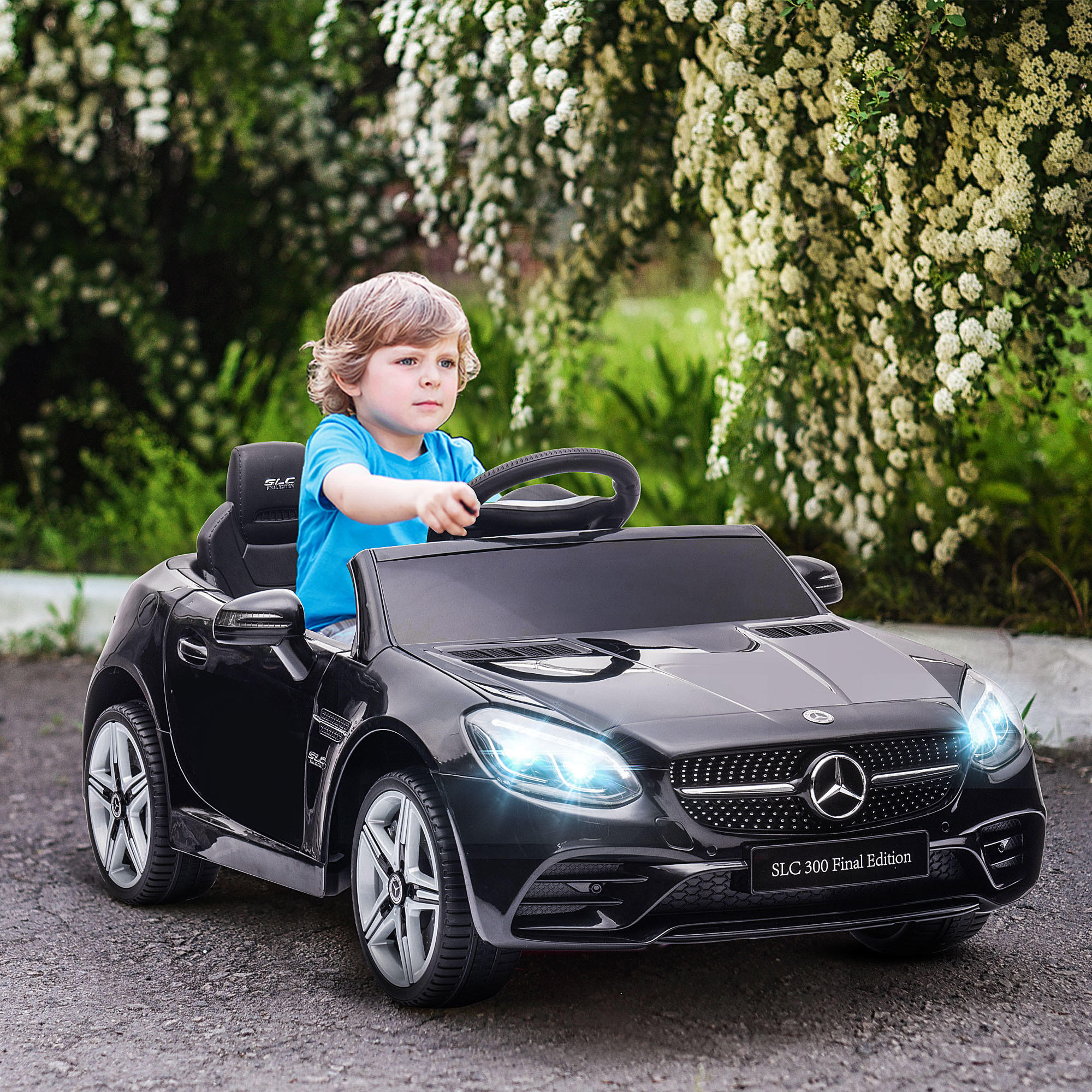 KINDER ELEKTROAUTO, Schwarz/Rot/Weiß, Kunststoff+ Metall - Schwarz, Metall (107/62.5/44cm) - AIYAPLAY