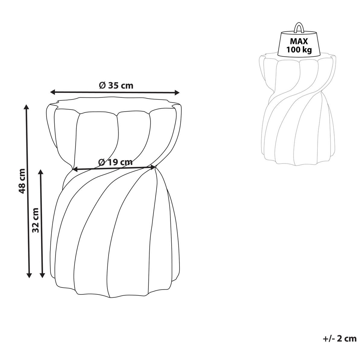 GARTENBEISTTELLTISCH Beton grau rund 35 cm Algua - Grau, Stein (35/35/48cm) - Beliani