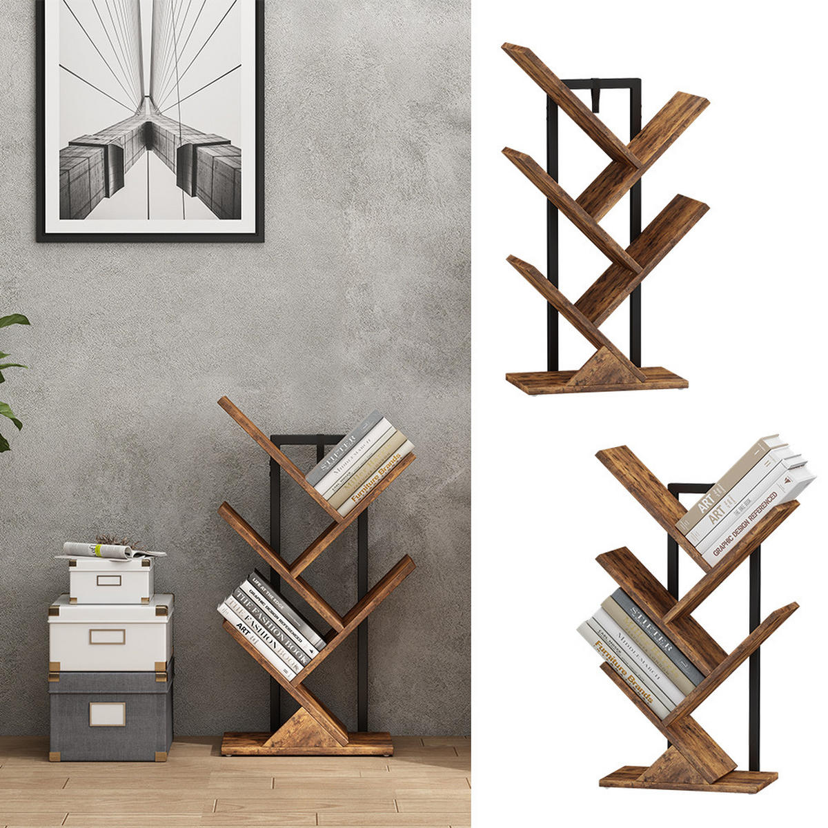 BÜCHERREGAL Fyrk Antikholz 40 x 71 cm - Eichefarben, Holzwerkstoff (40/71/20cm) - Vicco