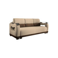 SCHLAFSOFA - Bettsofa Muscari II - Beige + Braun (Loca 12 + Loca 03) - Braun, Holz (227/90/92cm) - Möblo