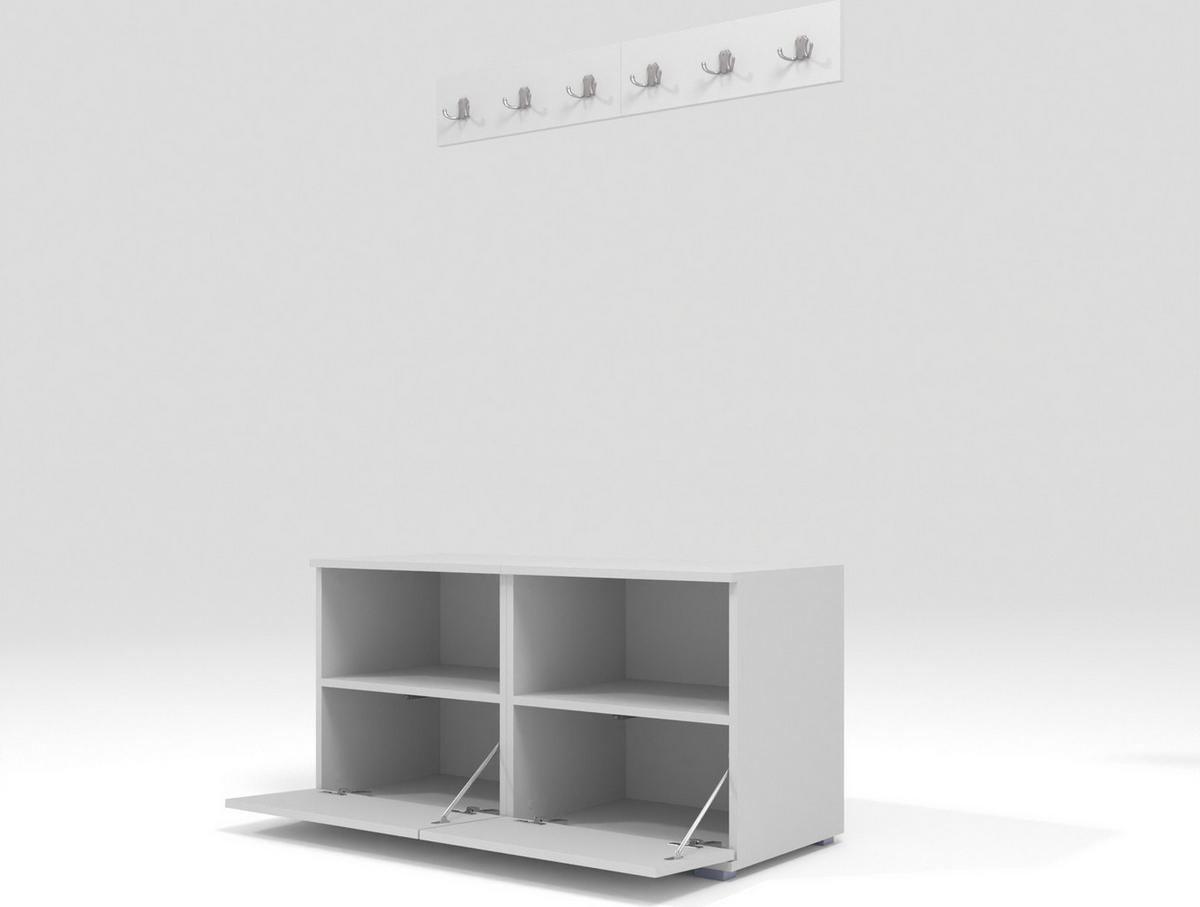 GARDEROBEN-SET Nela III mit gepolsterten Paneelen 100/187/40 - Silberfarben/Creme, Holzwerkstoff/Kunststoff (100/187/40cm)