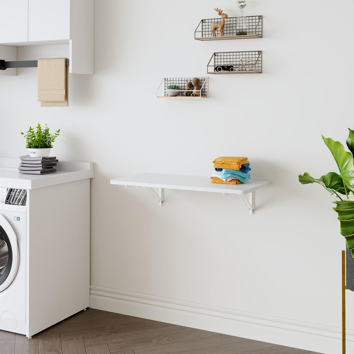 KINDERREGAL Aus MDF mit Stabiler Metallhalterung Platzsparend Für Waschküche Küche Und Badezimmer Weiß - Weiß, Holzwerkstoff (80/18.5/40cm) - EVRYAE