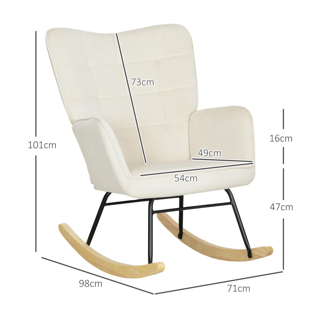 HOUPACÍ křeslo 98/71/101 cm s područkami a vysokým opěradlem, sametový vzhled, dřevo, Béžová - béžová, textil (98/101/71cm) - Redom