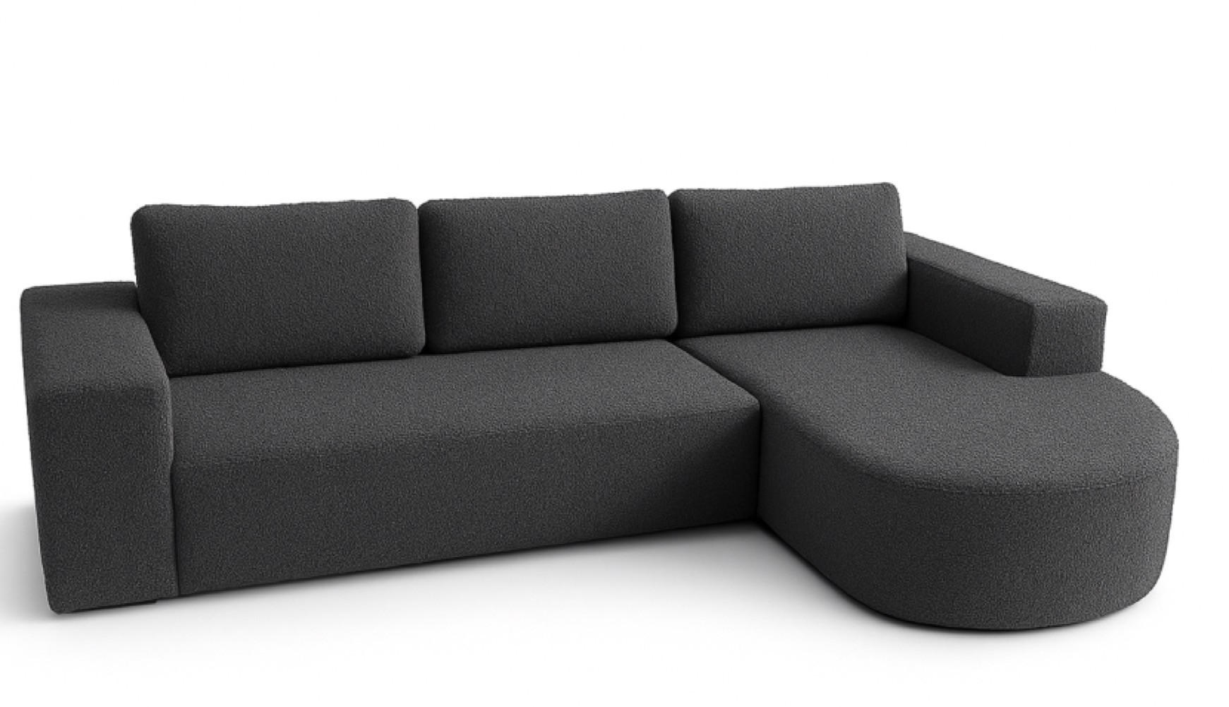 ECKSOFA Grafit Vello Mit Schlaffunktion Rechts - Graphitfarben, Textil (165/270cm) - Sepro Meble